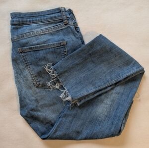 Zara Woman Premium Denim Ripped Skinny Fit Light Blue Wash Jeans Size 6